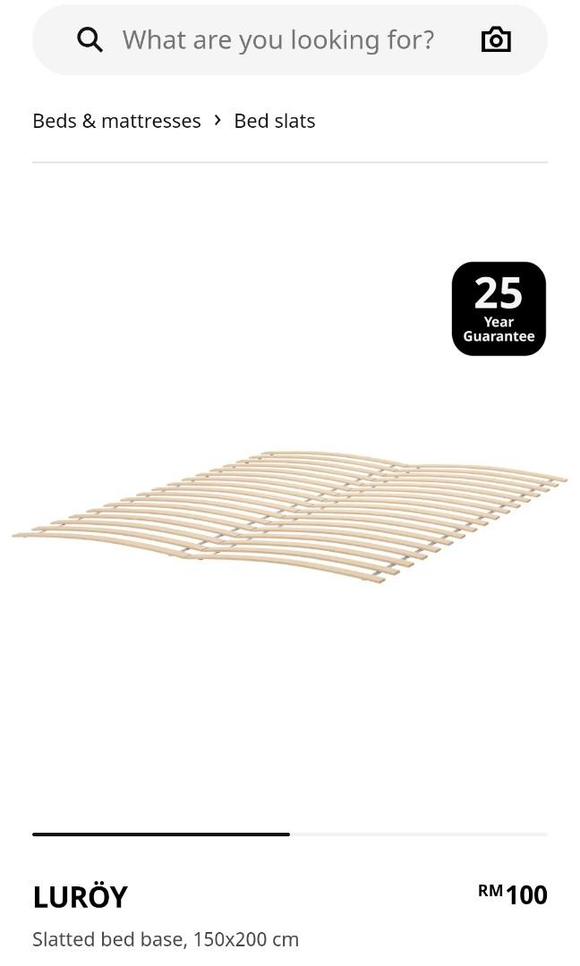 IKEA LUROY SLATTED BED BASE, Furniture & Home Living, Furniture, Bed