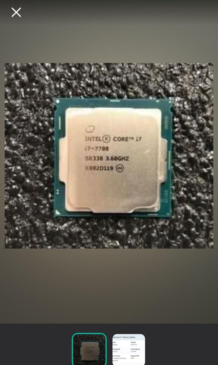 Intel I7 7700 3 60mhz Electronics Computer Parts Accessories On Carousell