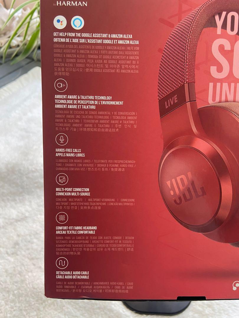 JBL LIVE 500BT Wireless Over Ear Headphone red