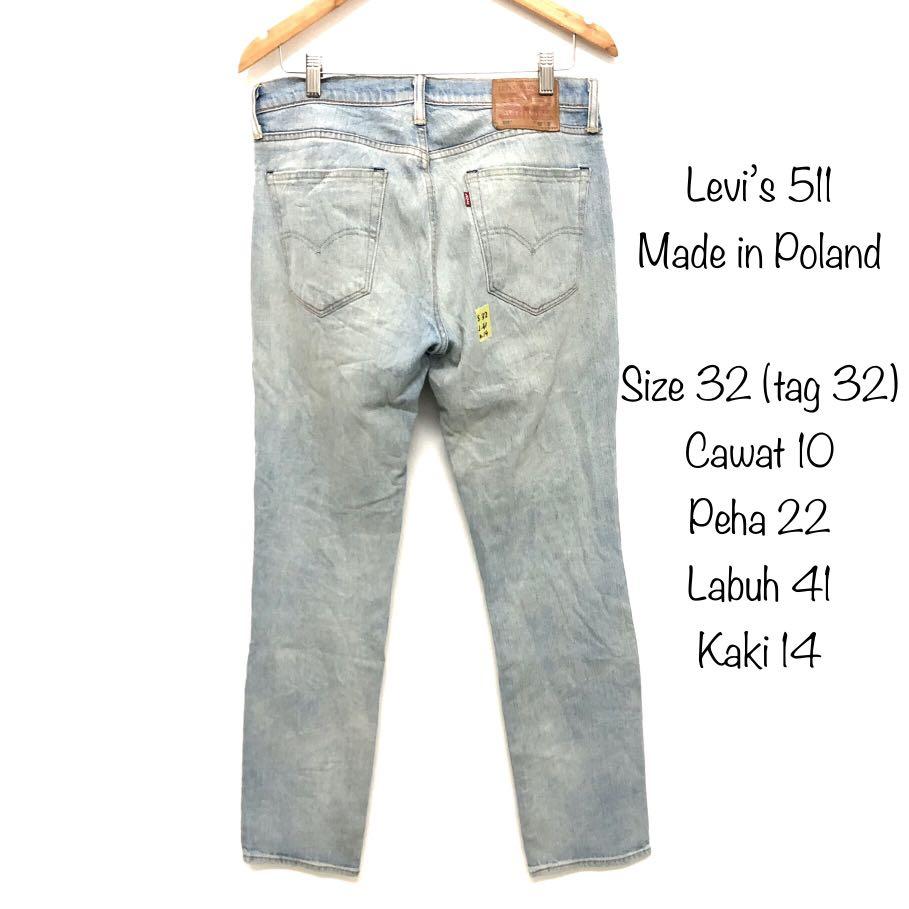 Levis 511 Size 32 Men s Fashion Bottoms Jeans on Carousell
