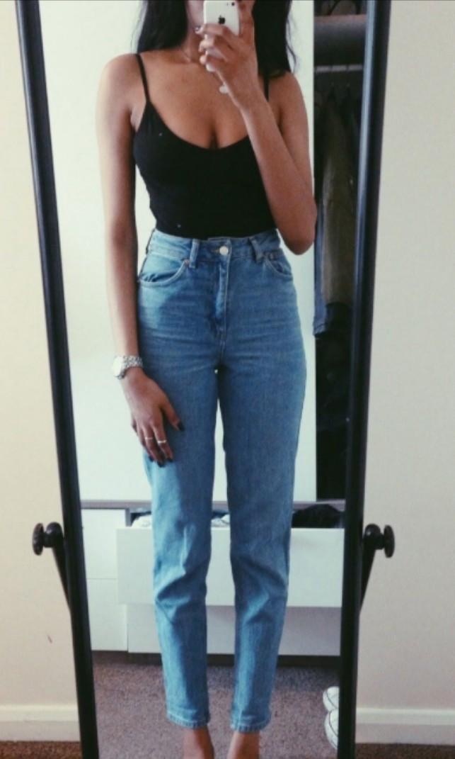 light blue mom jeans