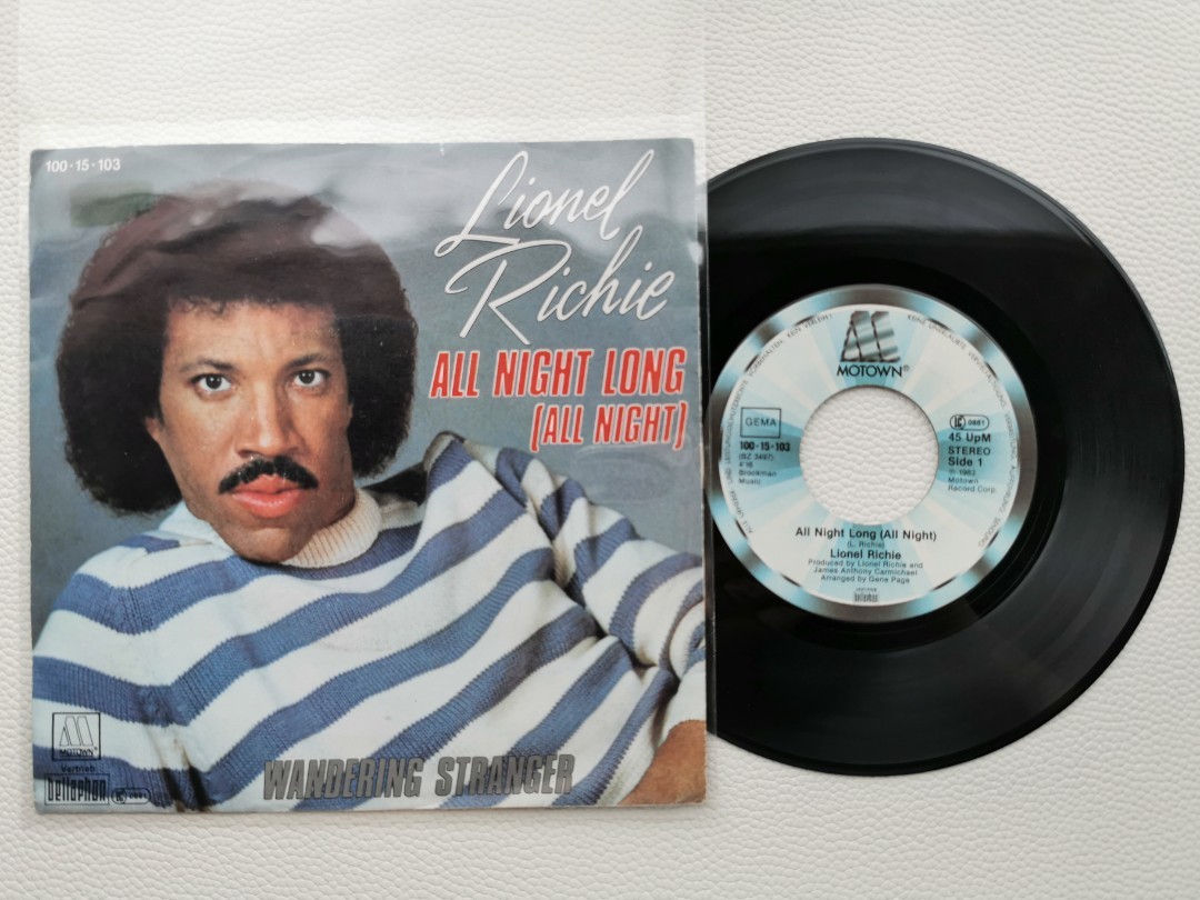 Lionel Richie All Night Long 7-inch Vinyl Single, Hobbies ...