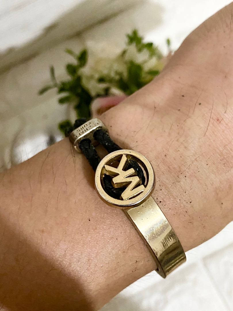 Michael Kors gelang authentic size M stainless mix leather unik kondisi 90 OK Gelang only
