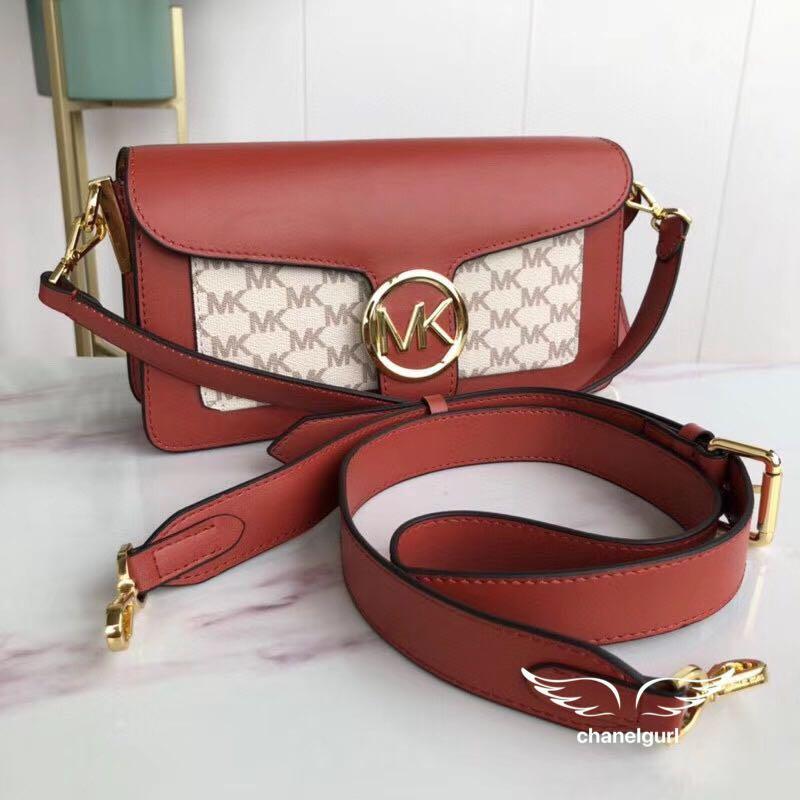 Michael Kors MK tabby Shoulder Crossbody Bag Red 2 straps