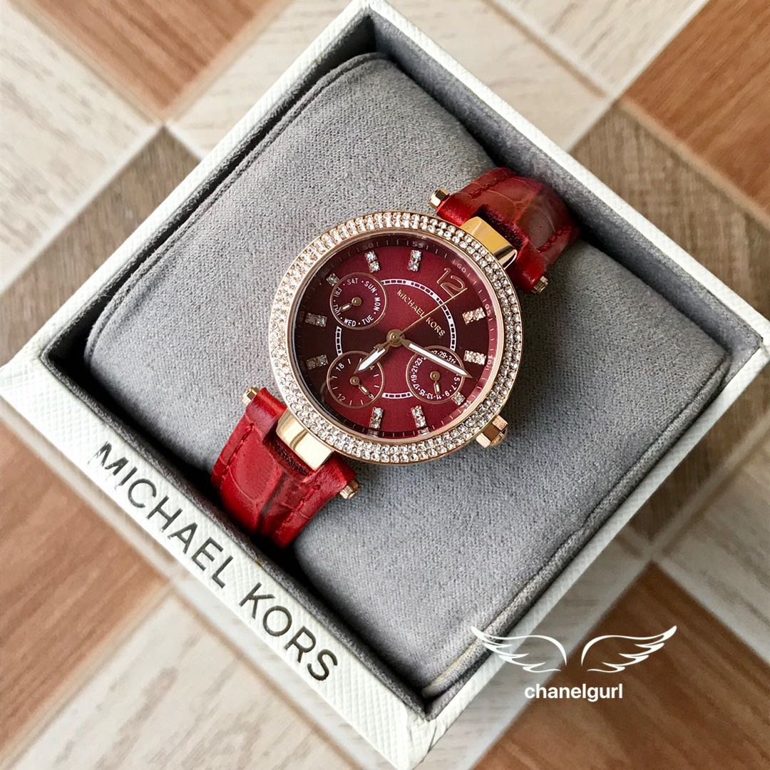 Michael kors watch women red best sale