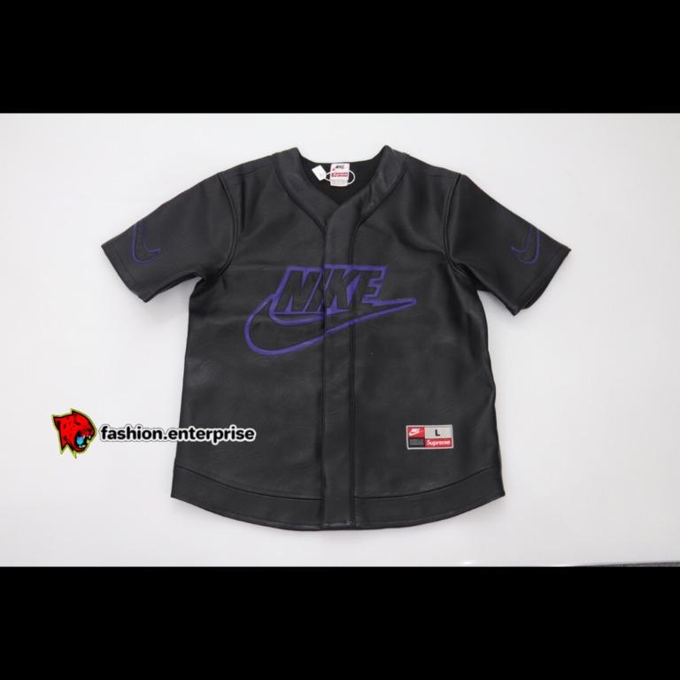 Supreme Supreme Nike Leather Baseball Jersey FW19