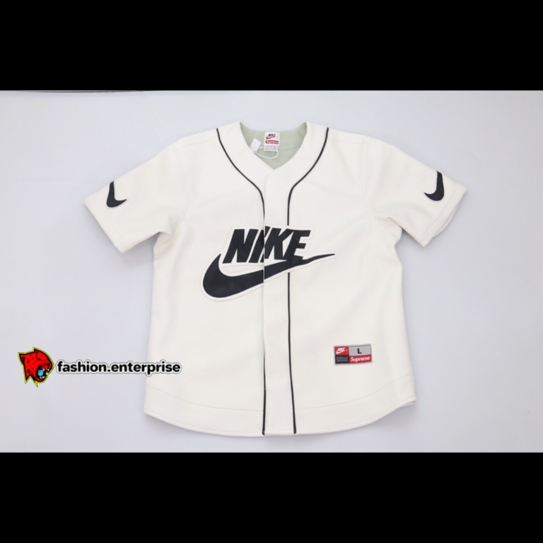 Nike x Supreme FW19 Leather Baseball Jersey, Men's Fashion, Coats, Jackets  and Outerwear on Carousell