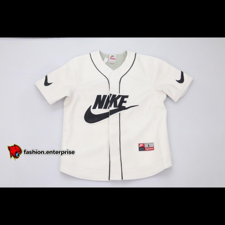 Shop Supreme 2019-20FW Supreme Nike Leather Baseball Jersey FW19 by  BrandStreetStore