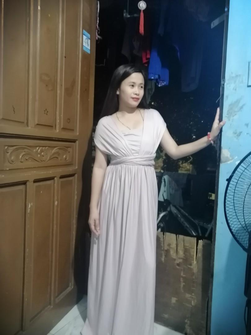 Nude pink top infinity dress