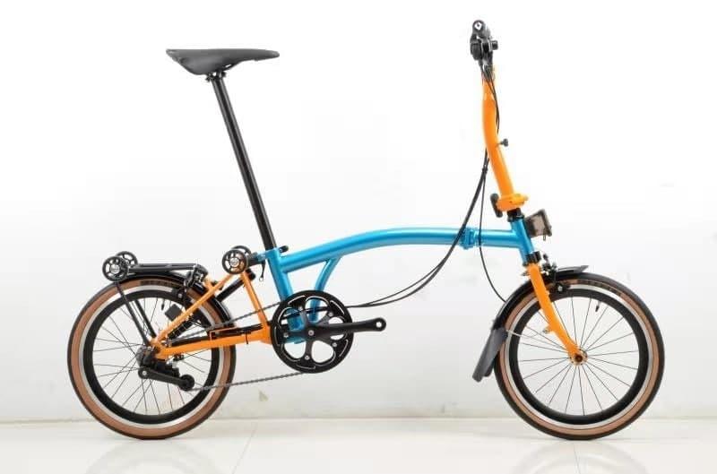 Pikes Blue/Orange 6spd M-bar with high profile wheelset, Innova Tan Wall Tyres & Brooks lookalike B17 saddle