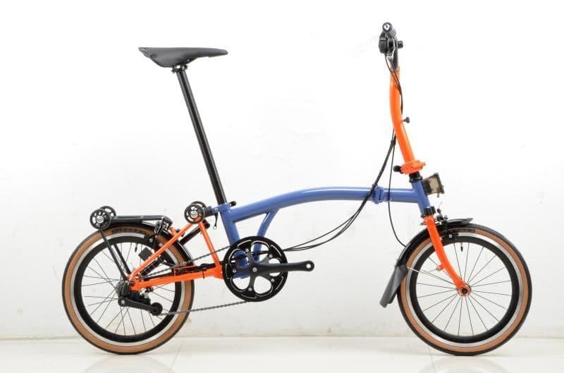 Pikes Blue/Orange 6spd M-bar with high profile wheelset, Innova Tan Wall Tyres & Brooks lookalike B17 saddle