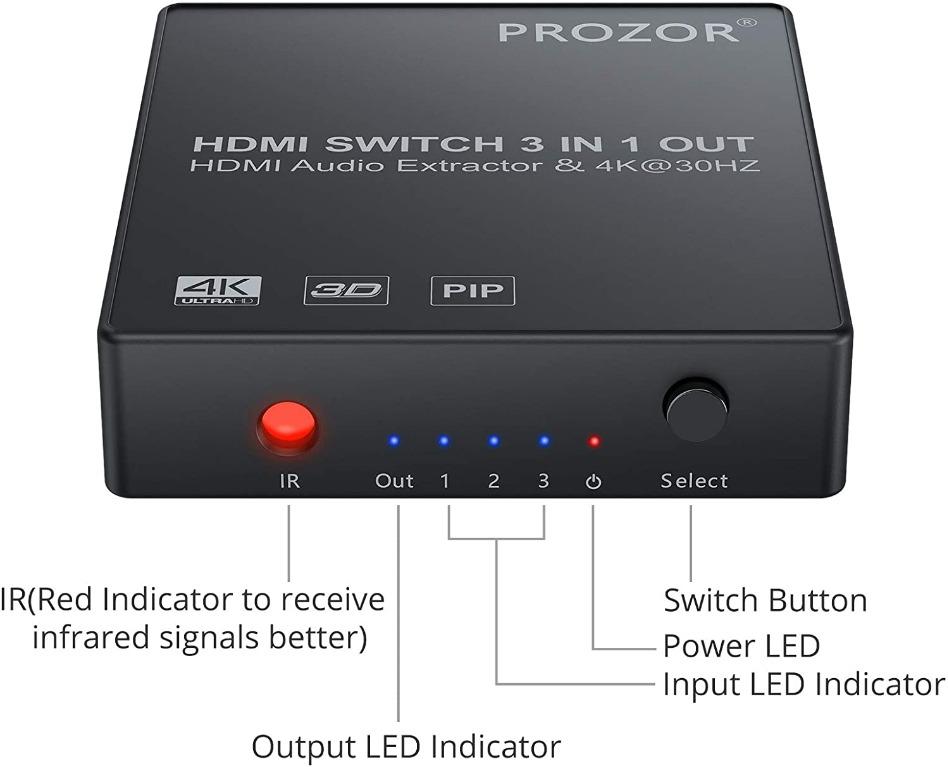 Prozor hdmi switch 3 in 1 out best sale