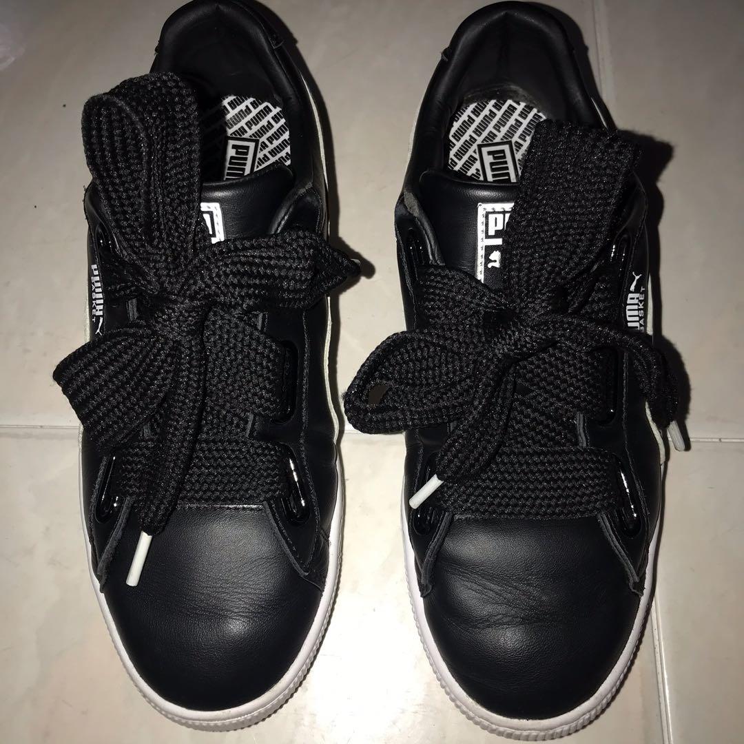 Puma basket shop heart leather white