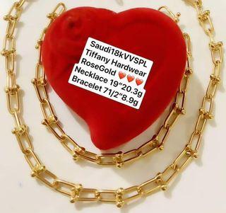 RoseGold Tiffany Hardwear necklace and Bracelet