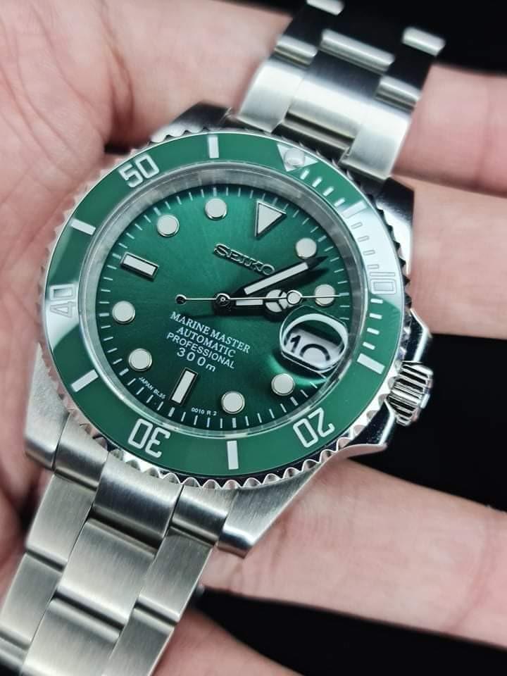 Seikolex Homage Mod watch (Category: Luxury Watches) located in Manila. Submitted by markwrist07 (Listing ID 1080021734, Image 2). Description: Restocked and Repriced! Seikolex Homage Mod 40mm are now available! PM us for orders! 🙏 The New and Improved 904L stainless steel Seikolex Homage Mod 40mm -SUBMARINER -YACHTMASTER -GMT Specifications: -904L stainless steel Sub Case 40mm -Sapphire Crystal with date cyclops -904L Solid Links and Endlinks -