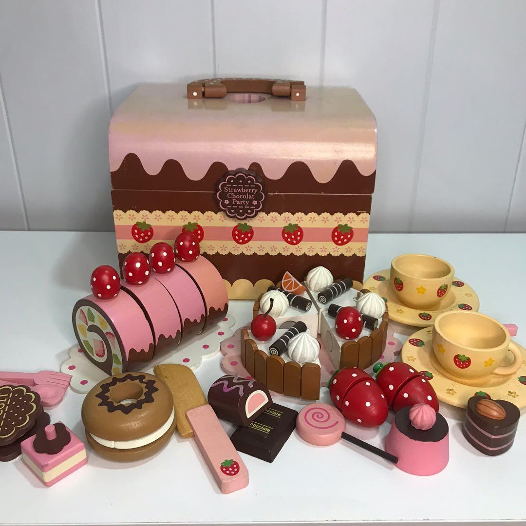 Strawberry chocolate party hotsell wooden play set