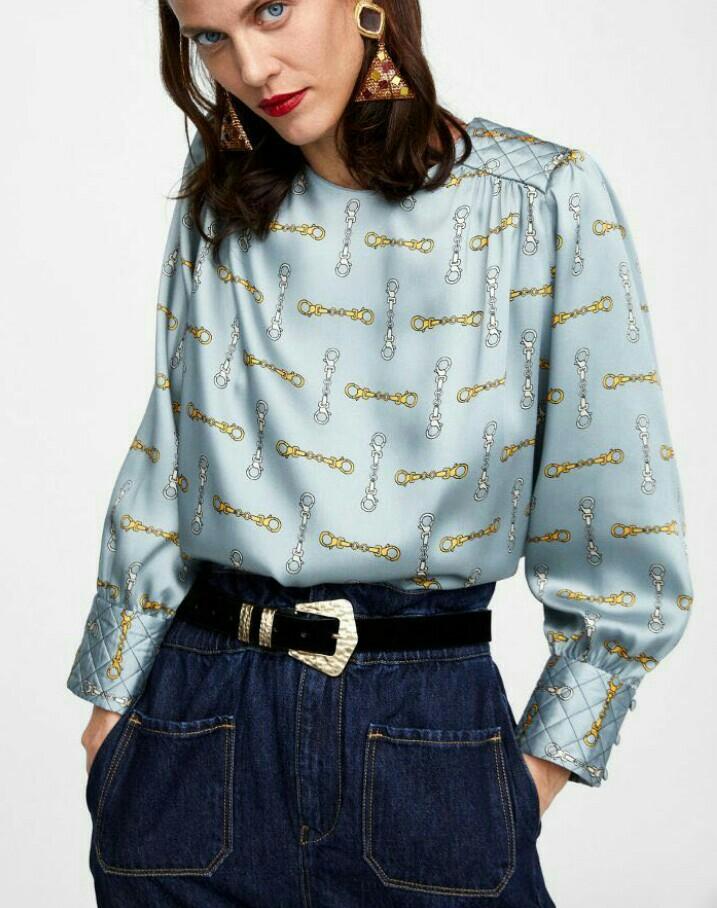 Zara chain print top, Fesyen Wanita 