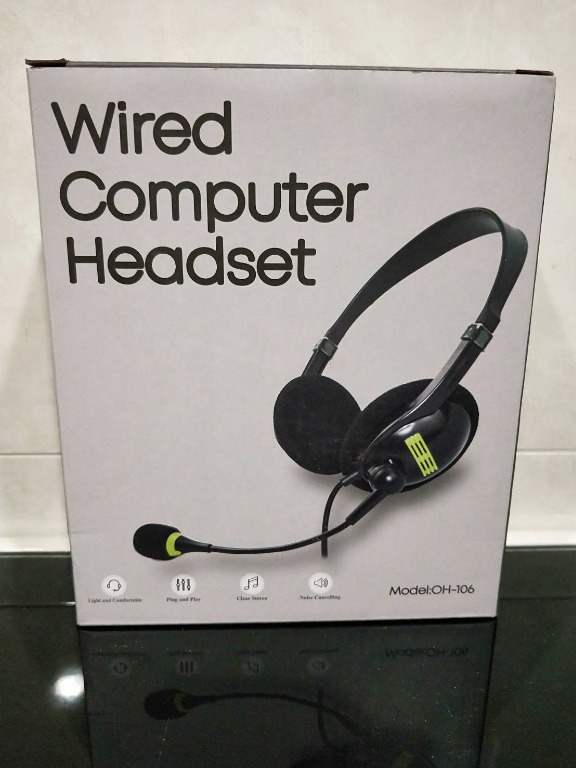 全新 OH106 耳機 + 麥克風／3.5mm 版 電腦 麥克風 耳機 頭戴式耳機 耳罩式耳機 耳麥 WIRED COMPUTER