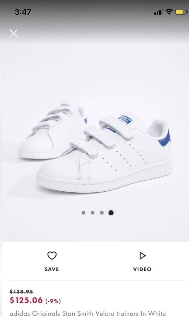 Adidas Stan Smith Velcro blue Women s Fashion Footwear