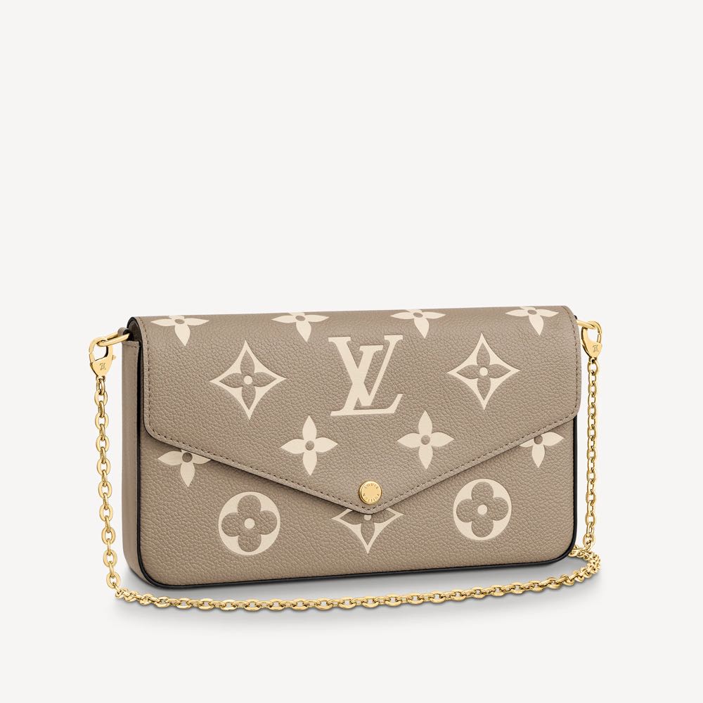 Authentic Louis Vuitton Félicie Pochette in Tourterelle Crème Bicolour  Monogram Empreinte Leather, Luxury, Bags & Wallets on Carousell