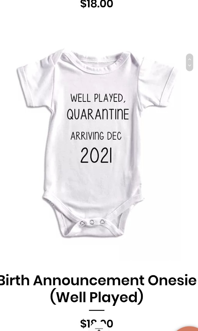 Quarantine baby announcement onesie Clearance