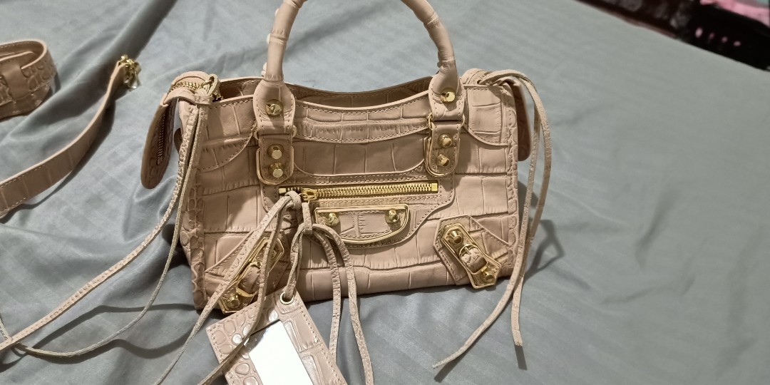Balenciaga city mini croc top