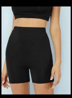 high waisted biker shorts black