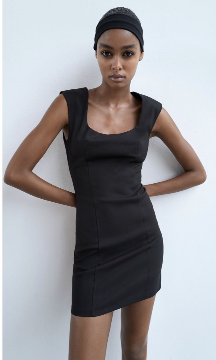Zara black fitted dress Sale