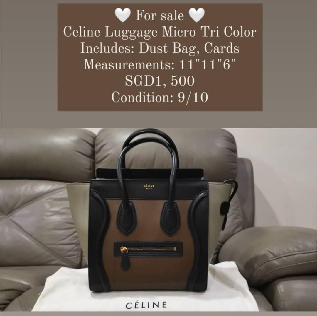 Celine Luggage micro tri colour