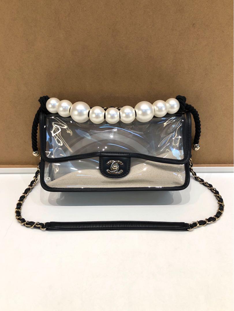 CHANEL Coco Sand PVC Flap Bag Runway Medium