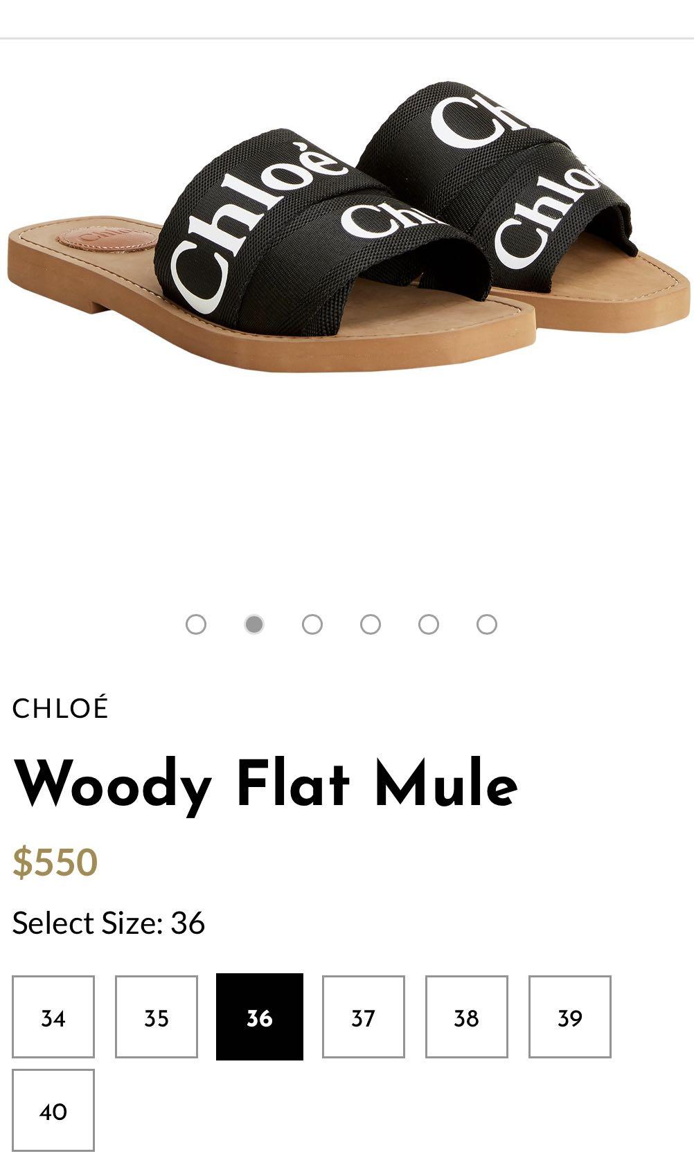 Chloe woody canvas slides Black only