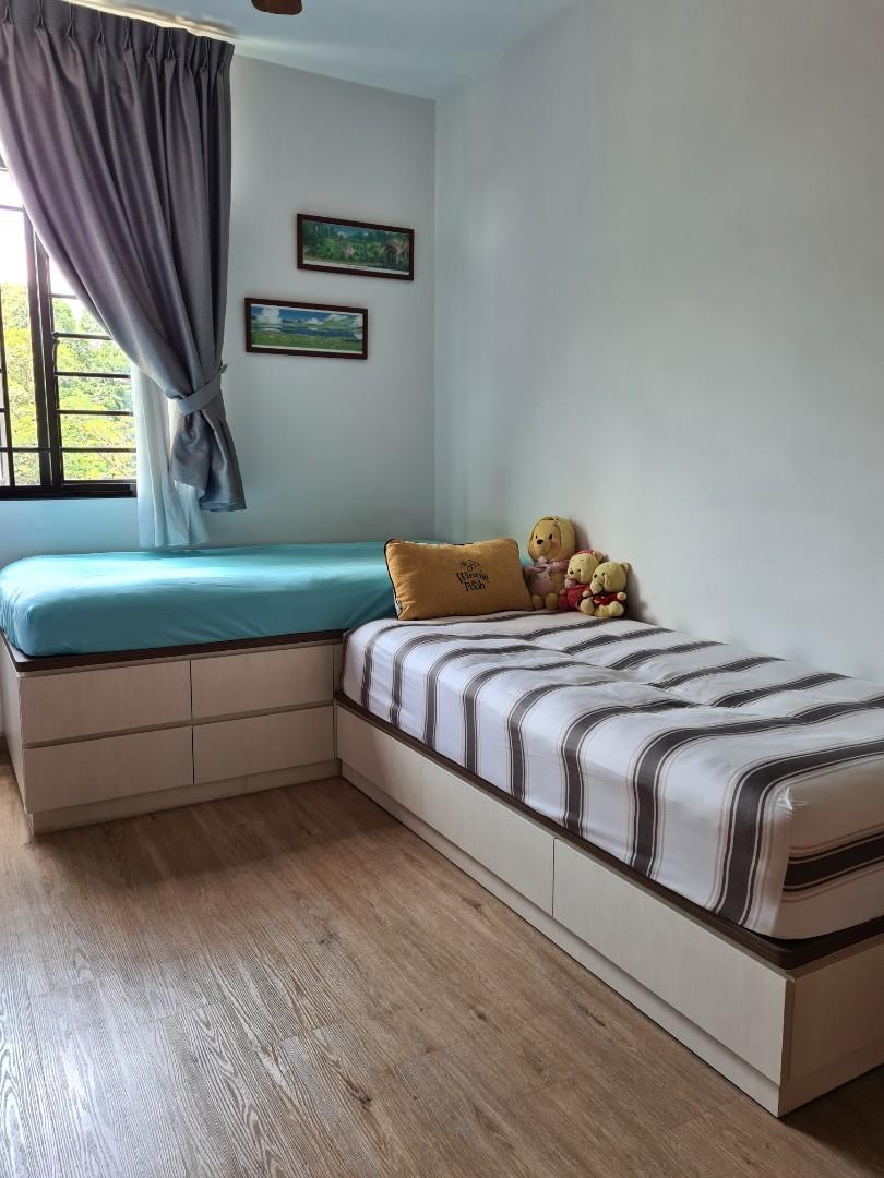 Customized bed hotsell with cabinet