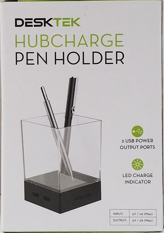 Desk Pen Organizer Desktek Hub Charge (Category: Chargers) located in Quezon City. Submitted by gabs_a (Listing ID 1080365544, Image 1). Description: Desk Pen Organizer Brand: Desktek Feature: Hub Charge No Box 2 USB 1.0A Ports Output 1 Micro Usb Port Input Red Led Light Still has a plastic in the Pen Holder Note: As the difference between camera and computer display, there is a discrepancy on the color. Kindly inform ahead since I am not always 