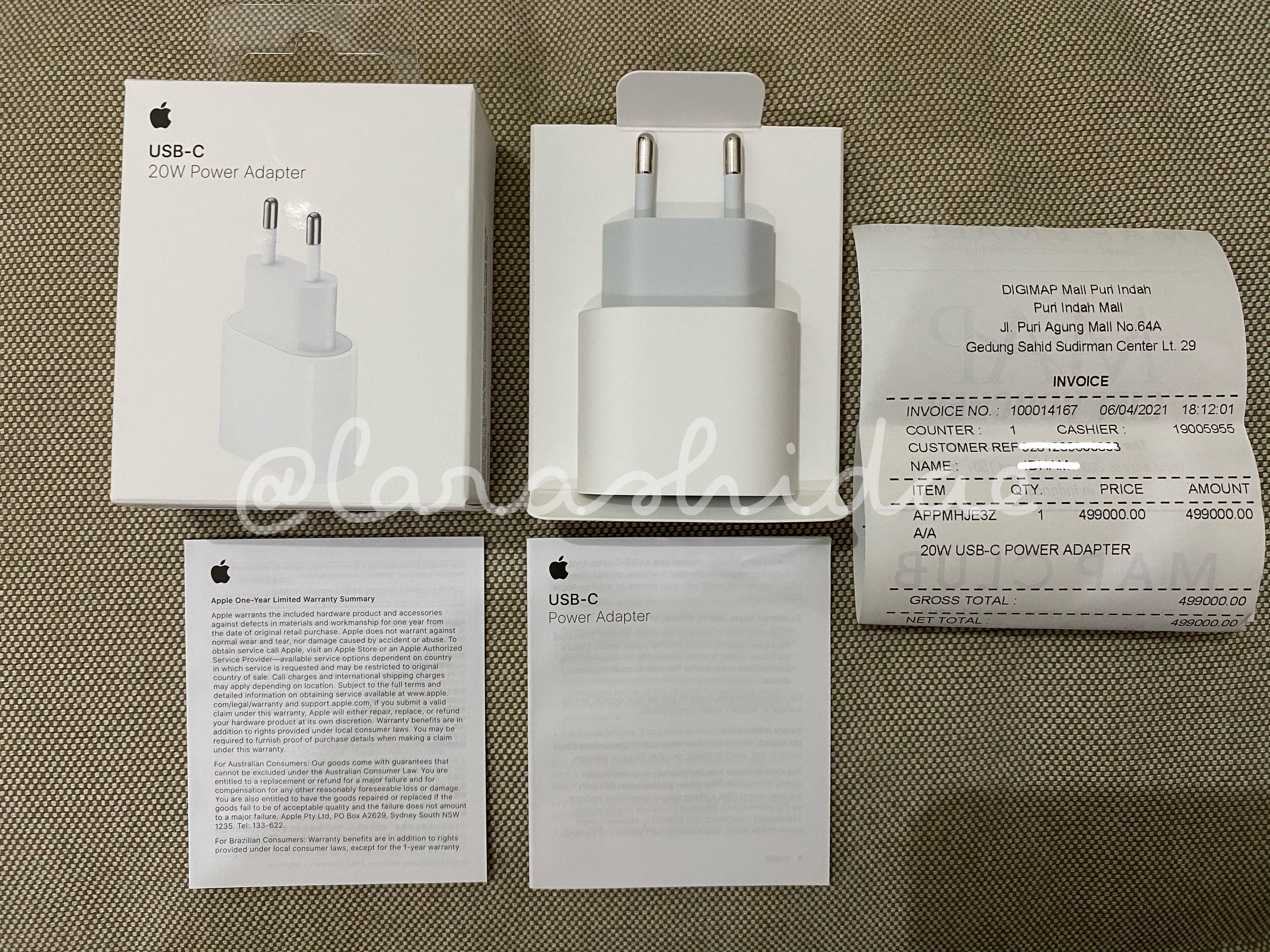 [DIGIMAP / IBOX] NEW Apple iPhone Power Adapter 20W USBC Charger for
