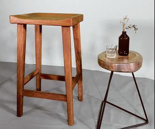 Etan Bar Stool | Natural Solid Wood Bar Counter Stool