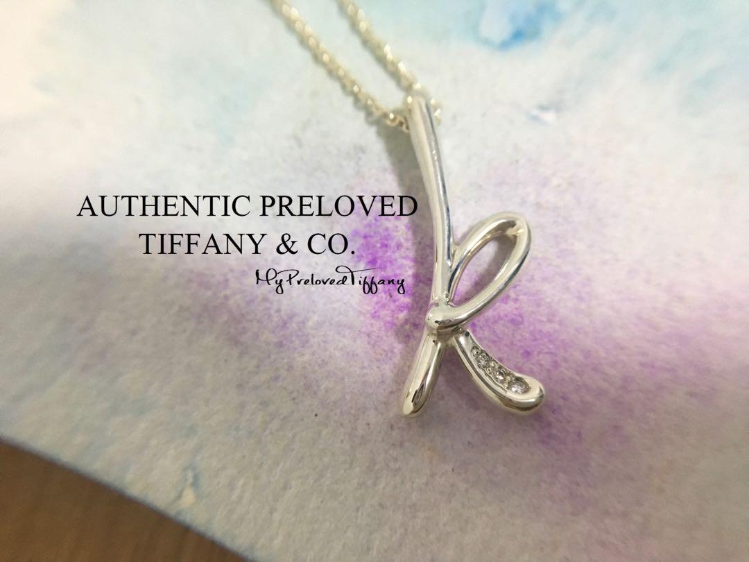 Excellent Authentic Tiffany Co Elsa Peretti Diamond 0 02ct Alphabet K Necklace Silver 45 Off Retail Women S Fashion Jewelry Organisers Necklaces On Carousell