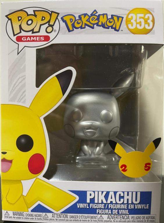 Pokemon Funko POP Games 353 Pikachu Silver PROTECTOR 