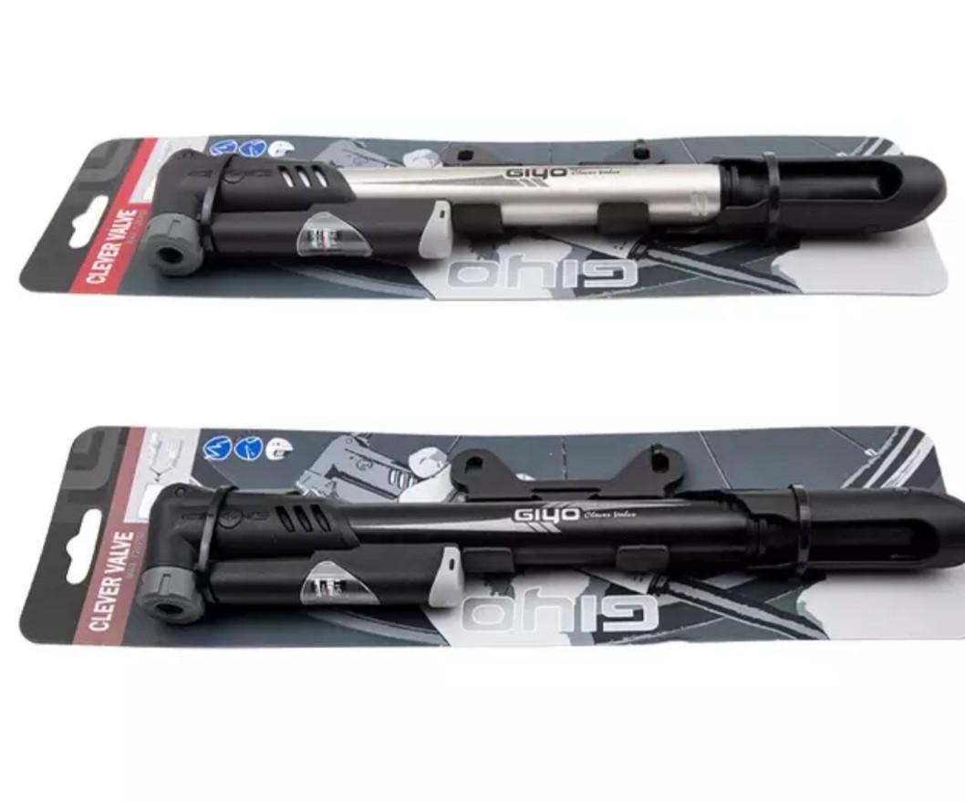 Giyo Bicycle Clever Aluminium Pump with Pressure Gauge Portable Air