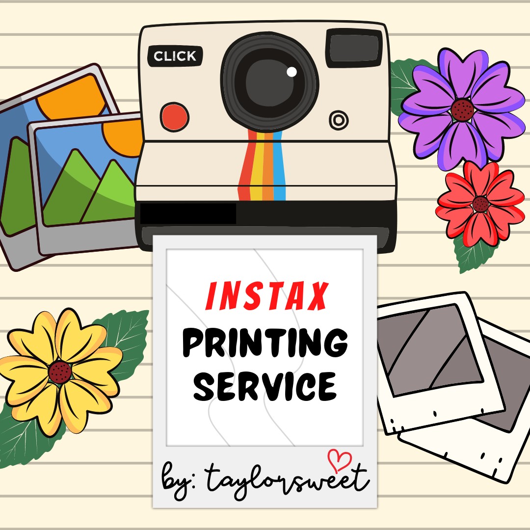 Mini Print Graphics Design Instax Mini Printing Service with Spotify Codes and Cute Designs ...