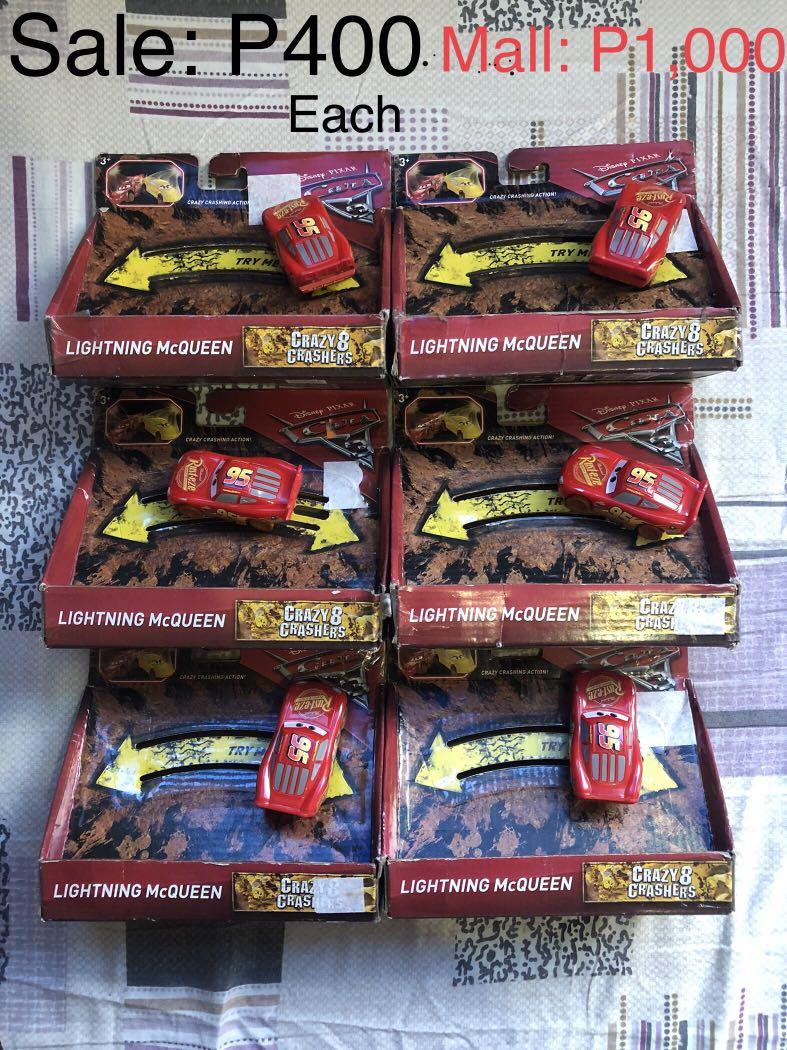 Lightning McQueen Cars (Category: Vehicle & Diecast Models) located in Paranaque City. Submitted by mtan8 (Listing ID 1080342576, Image 1). Description: Dented Box Disney Cars for sale (No issues with the toys) Lightning Mcqueen Crazy 8 Crashers Mall Price: P1,000 Each Selling Just for P400 Each Timothy Twostroke & Carlo Maserati Mall Price: P500 Each Selling Just for P220 Each Jackson Storm & Chick Hicks (SOLD) Mall Price: P450 Each Selling Just