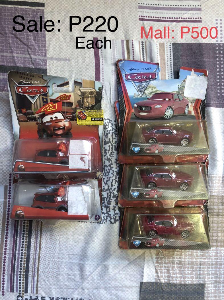 Lightning McQueen Cars (Category: Vehicle & Diecast Models) located in Paranaque City. Submitted by mtan8 (Listing ID 1080342576, Image 2). Description: Dented Box Disney Cars for sale (No issues with the toys) Lightning Mcqueen Crazy 8 Crashers Mall Price: P1,000 Each Selling Just for P400 Each Timothy Twostroke & Carlo Maserati Mall Price: P500 Each Selling Just for P220 Each Jackson Storm & Chick Hicks (SOLD) Mall Price: P450 Each Selling Just