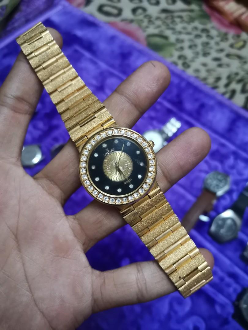LORAINE 24K GOLD PLATED SAPPHIRE CRYSTAL Women s Fashion Watches