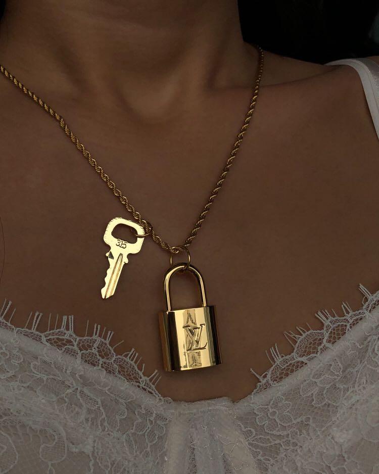 Louis Vuitton Lock and Key Reworked Necklace + Bracelet Set