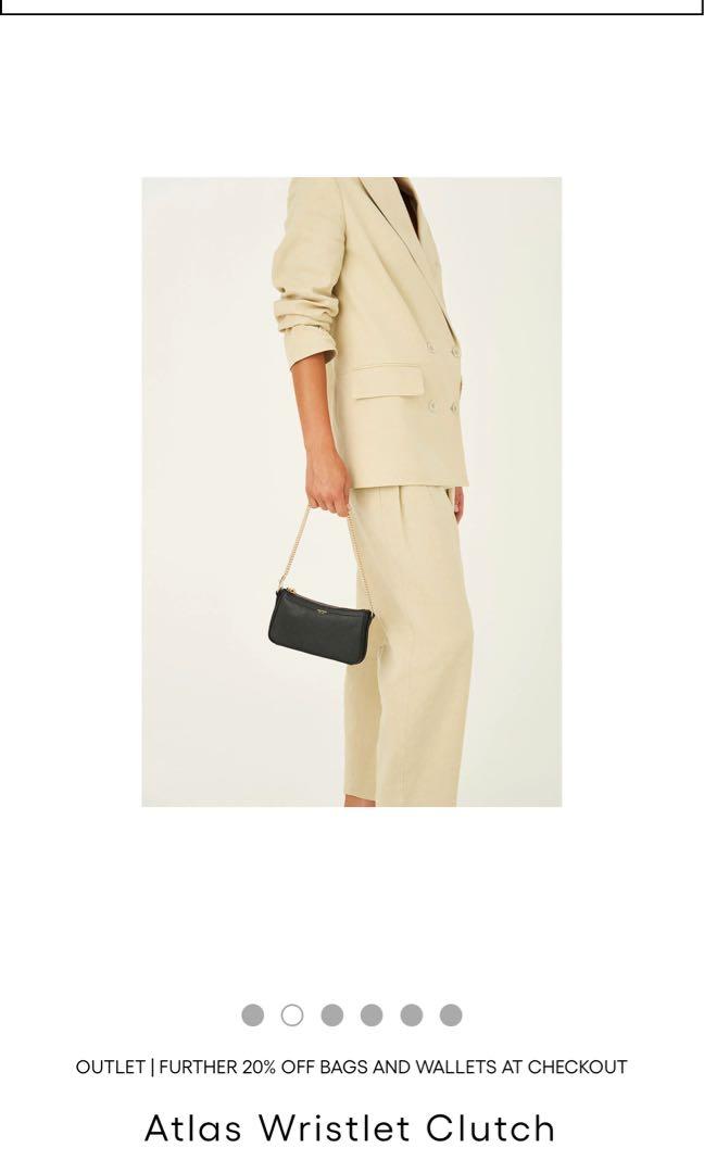 Oroton Leather Atlas Wristlet Clutch