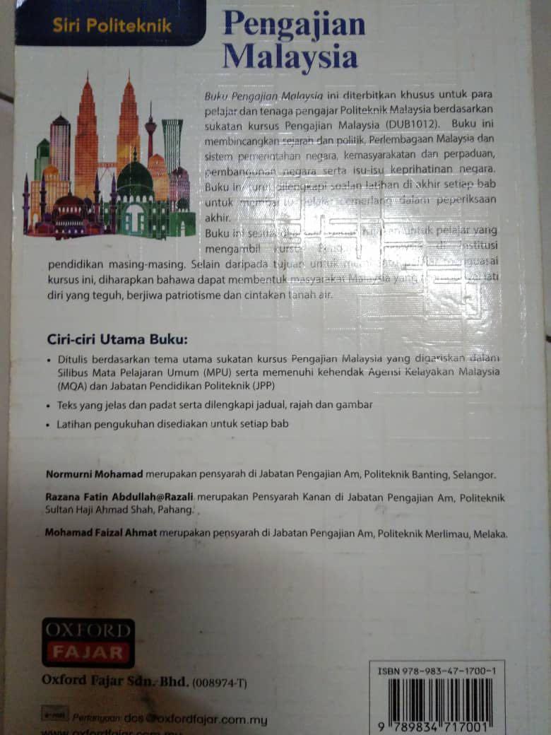 PENGAJIAN MALAYSIA POLYTECHNIC SERIES (OXFORD FAJAR), Textbooks on 
