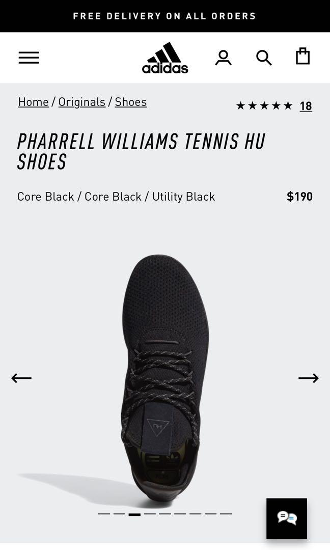 adidas Pharrell Williams Tennis Hu Shoes - Black