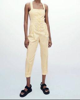 Scout Yellow Gingham Backless Jumpsuit
