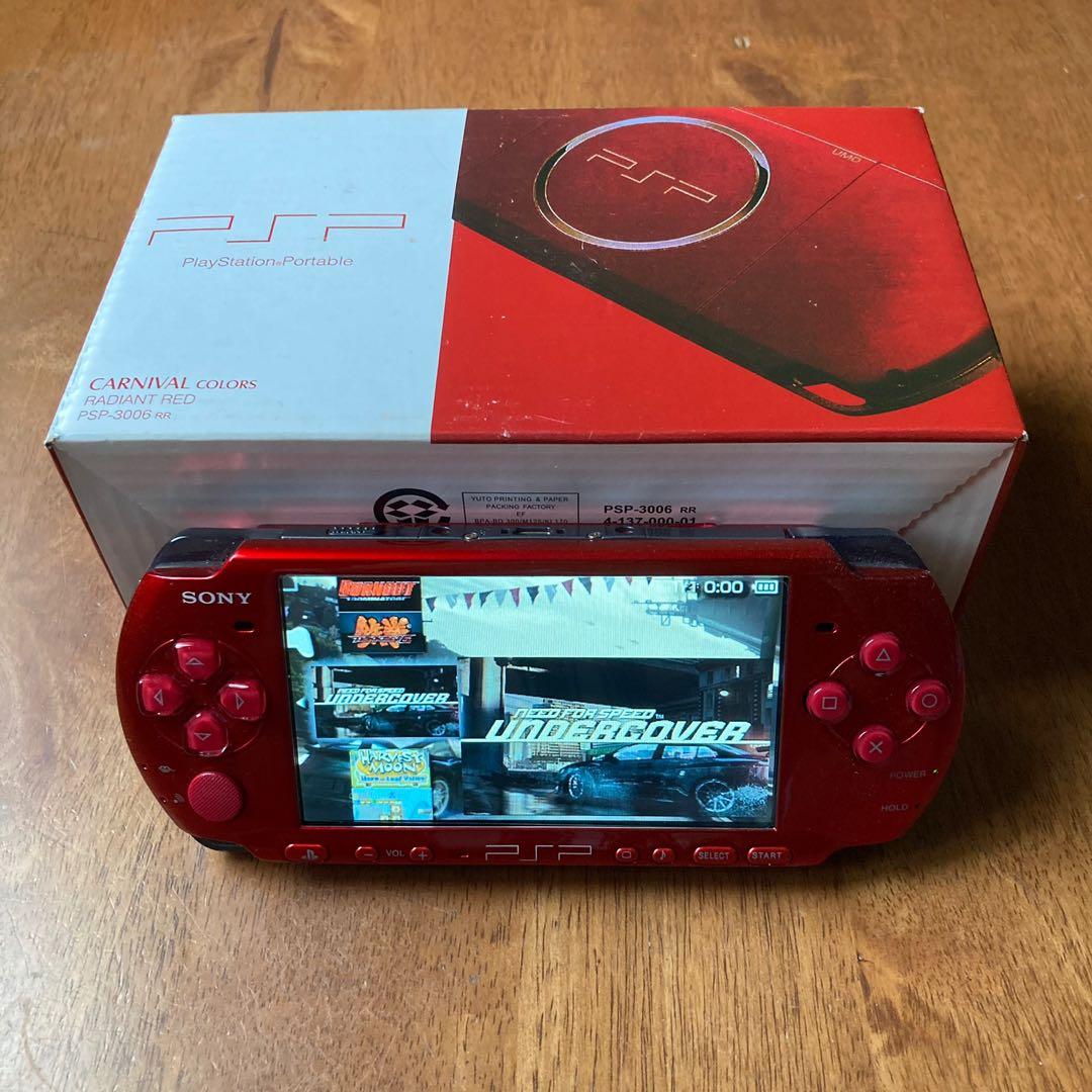 SONY PSP Playstation Portable Radiant Red PSP - 3000 RR Cable Console