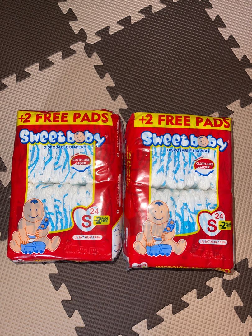 Sweetbaby Diaper Small 26pcs 2 packs Babies Kids Bathing