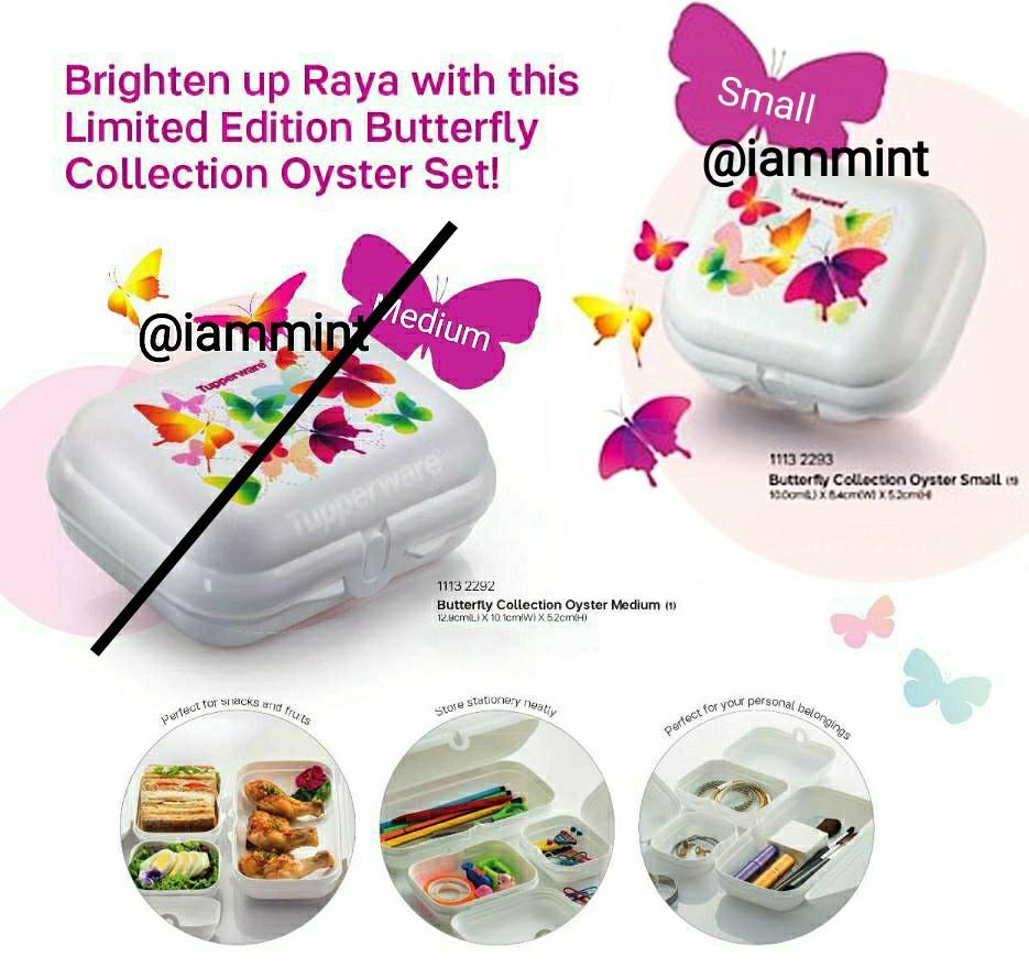 Tupperware Butterfly Tupperware Limited Edition Butterfly Collection Small Oyster Keeper ...
